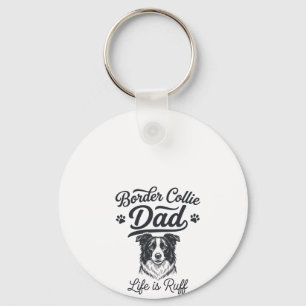 Chaveiro Vida de Pai Border Collie é Difícil Camiseta Vinta