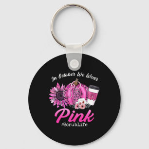 Chaveiro Vida de roupa de hospital Em outubro usamos rosa C
