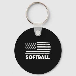 Chaveiro Vida de Softbol Bandeira dos EUA Design Esportivo 