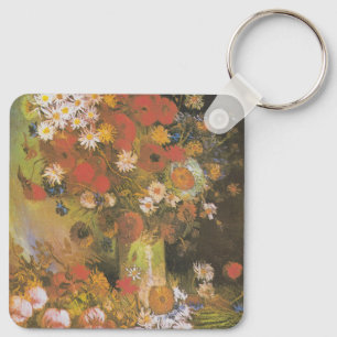 Chaveiro Vida Morta Floral de Van Gogh Papoulas Vermelhas &