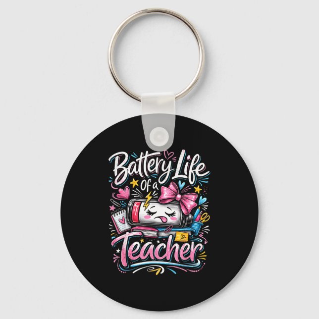 Chaveiro Vida útil da bateria de um professor escola de bai (Frente)