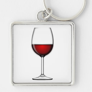 CHAVEIRO VIDRO DE VINHO VERMELHO