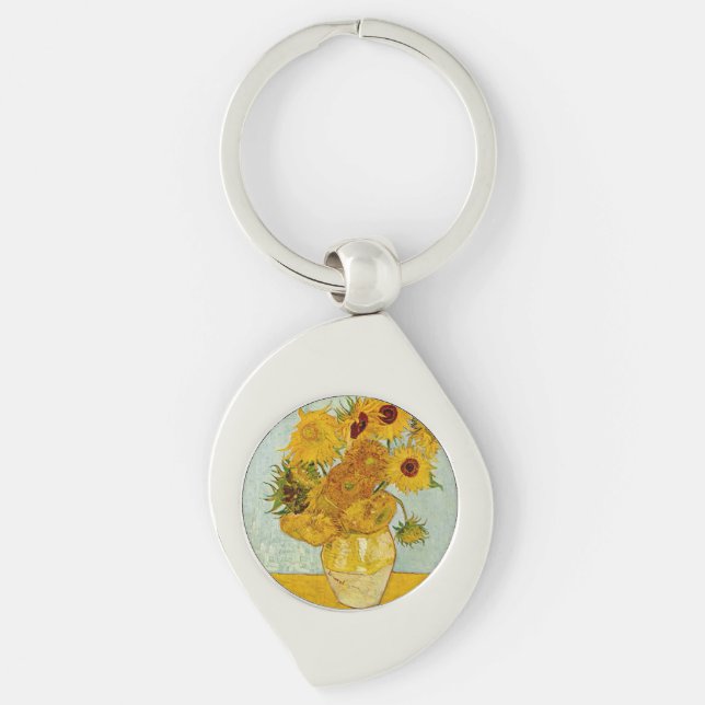 Chaveiro Vincent Van Gogh 12 Girassóis Impressionista (Frente)