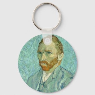 Chaveiro Vincent Van Gogh autorretrato de fundo azul
