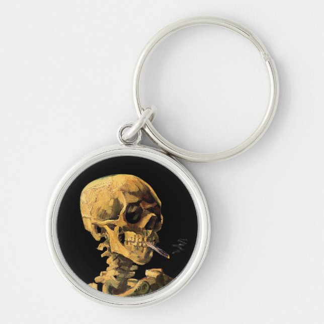 Chaveiro Vincent Van Gogh - Caveira Com Cigarro Aceso (Frente)