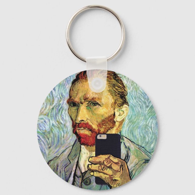 Chaveiro Vincent Van Gogh Cellphone Selfie autorretrato (Frente)
