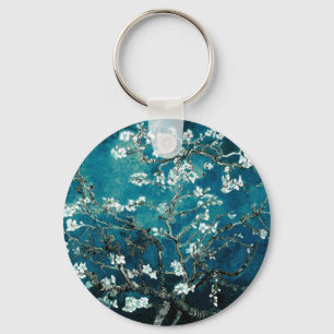 Chaveiro Vincent Van Gogh Flores de Amendoeira Azul Teal