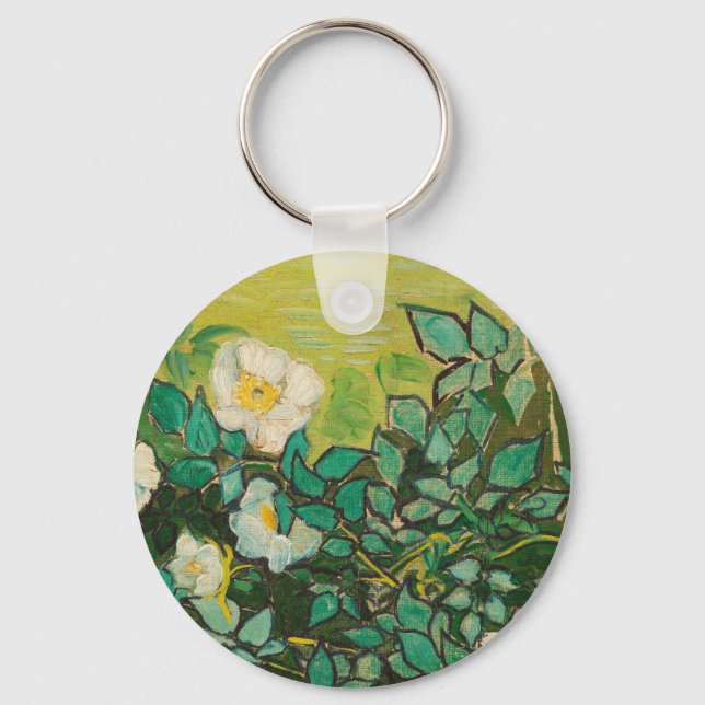 Chaveiro Vincent Van Gogh Rosas Silvestres Arte Fino (Frente)