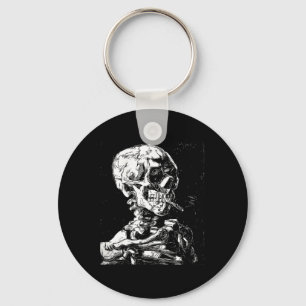 Chaveiro Vincent Van Gogh Skull Com Cigarro Skeleton Hal