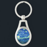 Chaveiro vincent van gogh Starry night<br><div class="desc">A famosa pintura de Van Gogh, "A Noite Estrelada." Pintado durante sua estadia no asilo Remy Santo na década de 1880, van Gogh retratou as colinas rolantes e árvores ciprestes que viu de sua janela. Melhorado digitalmente pela PixDezines. Copyright © 2008-2016 PixDezines.com™ e PixDezines™ em zazzle.com. Todos os direitos reservados....</div>