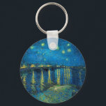 Chaveiro Vincent Van Gogh Starry Night Over the Rhone<br><div class="desc">A obra-prima Van Gogh Starry Night - Uma pintura de Vincent Van Gogh,  Starry Night Over the Rhone,  mostra uma noite cheia de estrelas,  e uma ponte. Pintado em Arles France à noite,  pintado em 1888.</div>