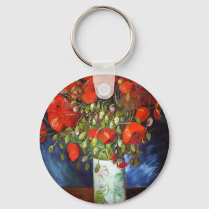 Chaveiro Vincent Van Gogh Vase com papas vermelhos de arte