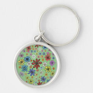 Chaveiro Vinheta das Flores Coloridas Divertidas