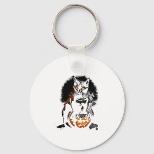 Chaveiro Vinheta de Gato Preto do Dia das Bruxas1
