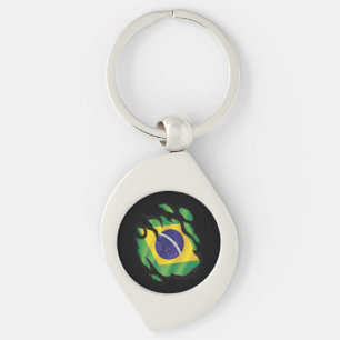 Chaveiro Vinheta redonda clássica com sinalizador estampado