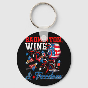 Chaveiro Vinho de Badminton e Liberdade 4 de Julho Engraçad