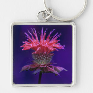 Chaveiro Vinho de framboesa rosa Flor de abelha em roxo