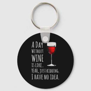 Chaveiro Vinho Engraçado S_ Um Dia Sem Vinho É Como Só Brin