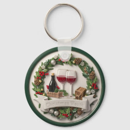 Chaveiro Vinho Festivo e Ornamento Alto-Alivio
