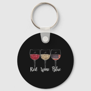 Chaveiro Vinho Vermelho Azul Vinho Gles Usa Bandeira 4 De J