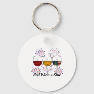 Chaveiro Vinho Vermelho E Azul 4 De Julho Vinho Branco