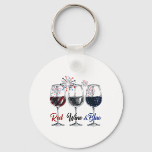 Chaveiro Vinho Vermelho E Azul 4 De Julho Vinho Vermelho Az