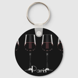 Chaveiro Vinhos com vinho tinto em preto