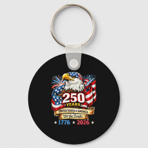 Chaveiro Vintage 1776-2026 americanos 4 de julho 250 anos
