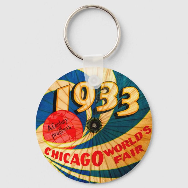 Chaveiro Vintage 1933: O progresso e a arte do século justo (Frente)