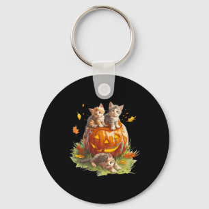 Chaveiro Vintage 90s Cat Pumpkin Halloween Para Homens Bo