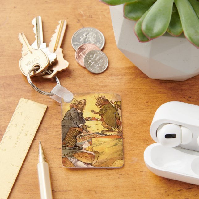 Chaveiro Vintage Aesop's Fable, Country Mouse, City Mouse (Mesa)