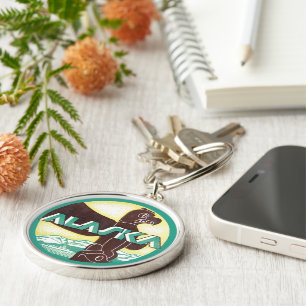 Chaveiro Vintage Alaska Viagem Totem Pole Eagle Bird