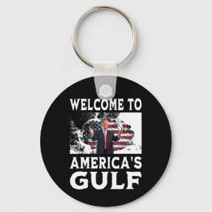 Chaveiro Vintage American Flag Bem-vindo ao Golfo da Améric
