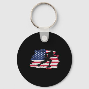 Chaveiro Vintage American Flag Quarterback Futebol