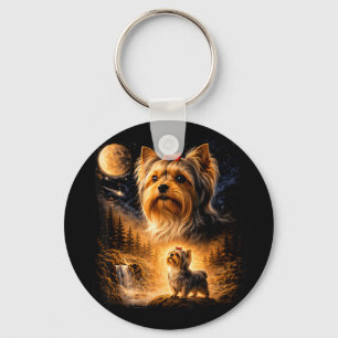 Chaveiro Vintage anos 90 Yorkshire Terrier Uivando Para A L