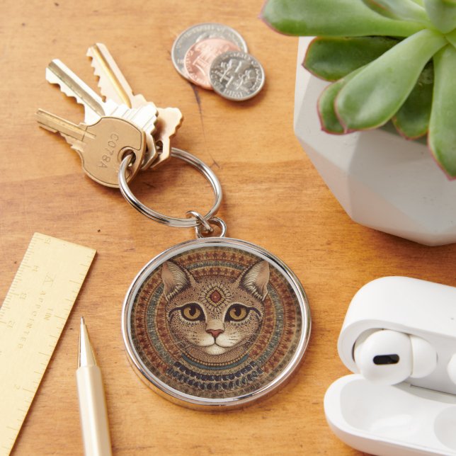 Chaveiro Vintage, Antique Cat, Ancient Greece Style (Mesa)