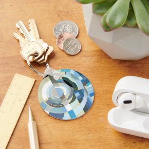 Chaveiro Vintage Art Deco Pochoir Jazz Formas Geométricas