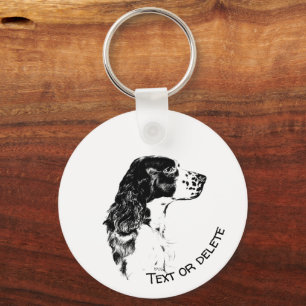 Chaveiro Vintage Art English Springer Spaniel Personalizado