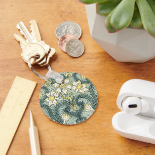 Chaveiro Vintage Art Nouveau Daffodil Narciso Flores