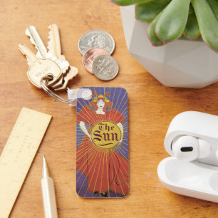 Chaveiro Vintage Art Nouveau, jornal Sun de Nova York