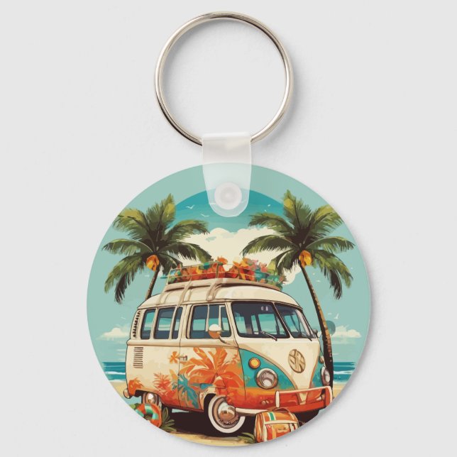 Chaveiro Vintage Beach Van (Frente)