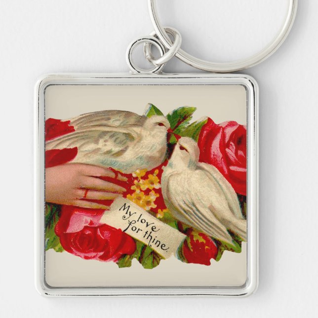 Chaveiro Vintage Birds Vittorian Love Doves (Frente)
