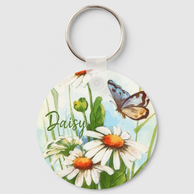 Chaveiro Vintage Bohemian Wild Flowers Boho Monograma (Frente)