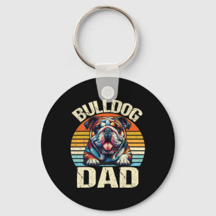 Chaveiro Vintage Buldogue Pai Cachorro Amante Pai Padre&#;