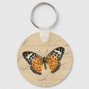 Chaveiro Vintage Butterfly "Painted Lady" Calliografia