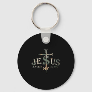 Chaveiro Vintage Camo Jesus Cross Cristo Salvou Minha Quota