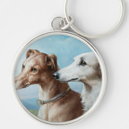 Chaveiro Vintage Carl Reichert Dois Greyhounds