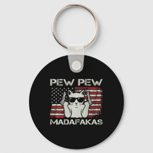 Chaveiro Vintage Cats Pew Pew Madafakas Usa Engraçado Gato 