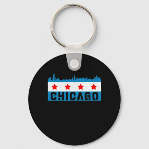 Chaveiro Vintage Chicago Flag Skyline