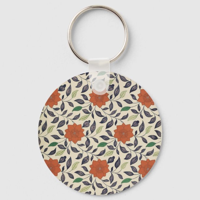 Chaveiro Vintage China Floral Patterna Art (Frente)